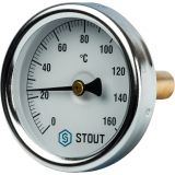 Термометр биметаллический с погружной гильзой Stout Dn 63 мм, гильза 50 мм 1/ 2" SIM-0002-635015