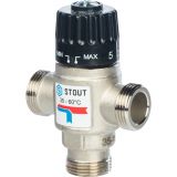 Термостатический смесительный клапан Stout для сиcтем отопления и ГВС 3/4" НР SVM-0120-166020