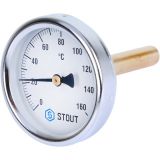 Термометр биметаллический с погружной гильзой Stout Dn 63 мм, гильза 75 мм 1/2 SIM-0002-637515
